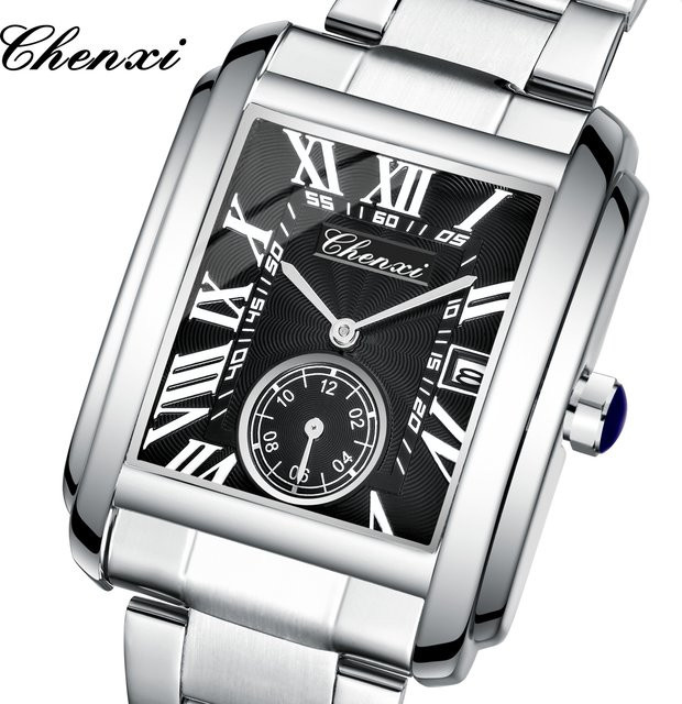 CHENXI Armbanduhr Quarz, Edelstahl, Silber, Herren - Bild 1