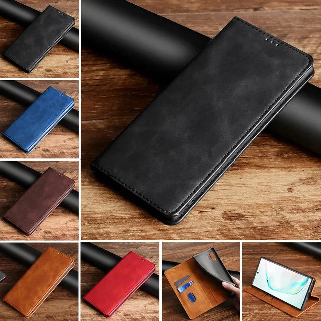 Luxus Leder-Flip-Case für Motorola MOTO G50 G51 G52 G53 G54 G60S G62 G71 G72 G73 G82 in Braun - Bild 1