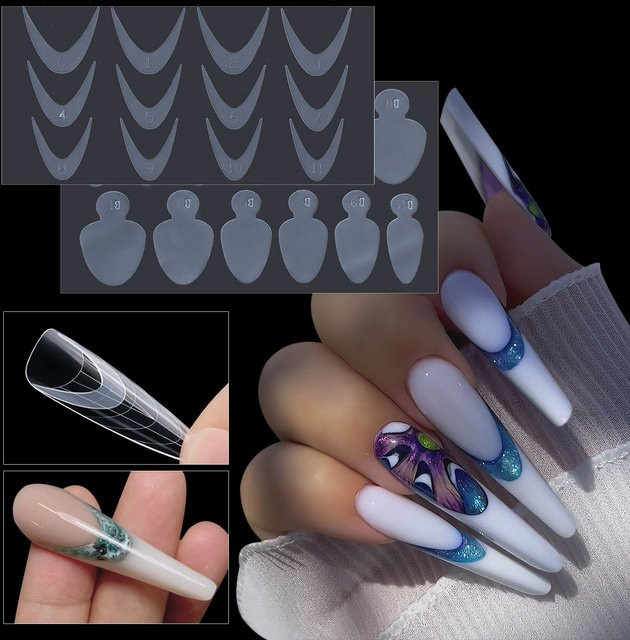 Misscheering Kristall Nagelformen für French Maniküre, 12 Stück - Bild 1