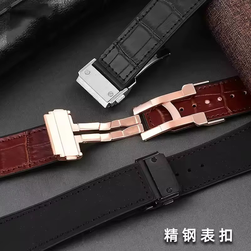 Hengbao Uhrenarmband Rindsleder, Schwarz, Herren, 26*19mm - Bild 2