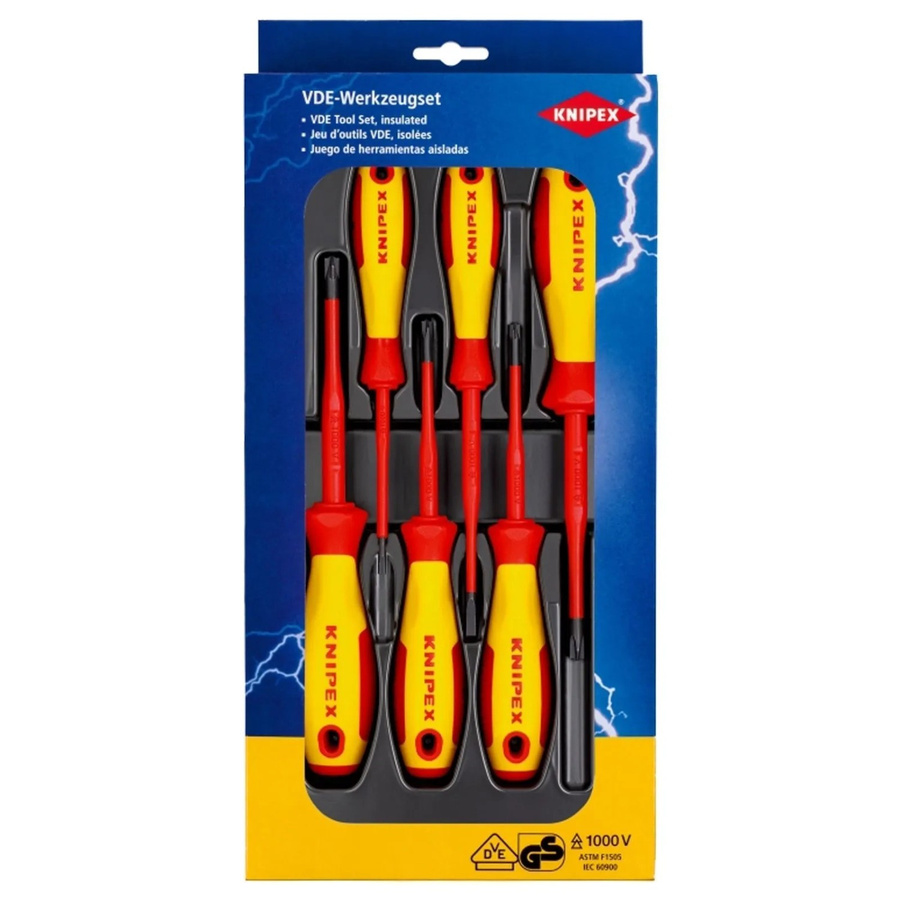 Knipex VDE Schraubendreher-Set 6-teilig Plus/Minus 00 20 12 V05 - Bild 2