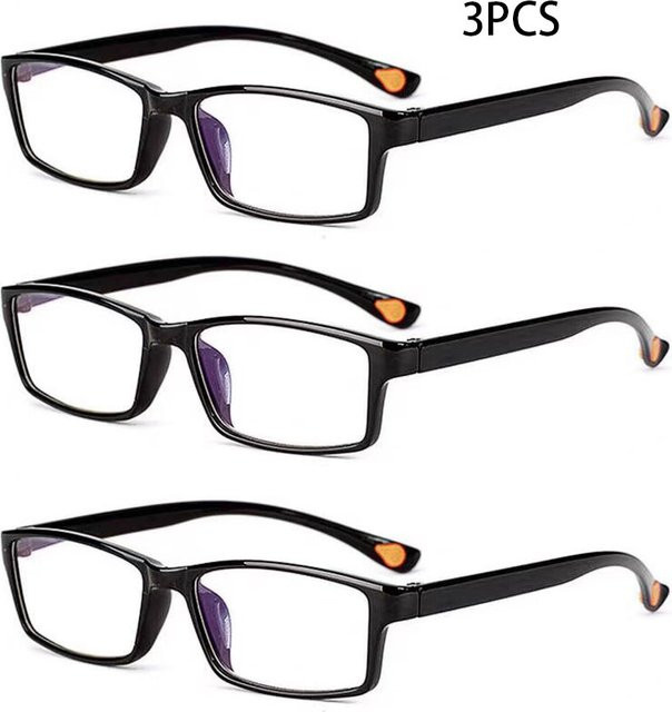 Lesebrille Unisex, Vollrand, rechteckig, Kunststoff, schwarz - Bild 1