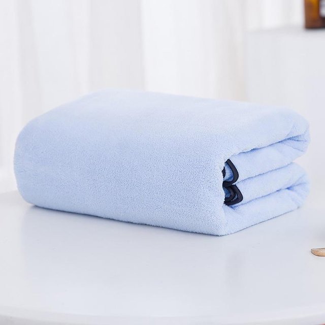 Saugfähiges Badetuch aus Coral Fleece für Erwachsene, blau, B/B: 90 x 180 cm - Bild 1