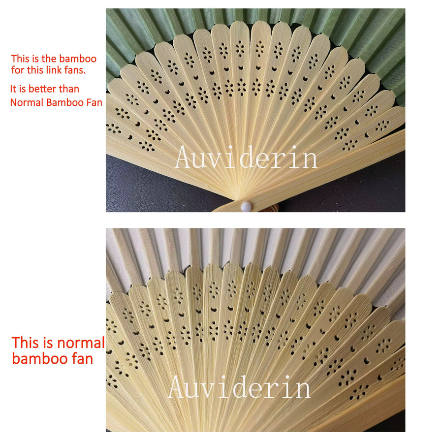 Personalisierte Bambus-Hochzeitsfächer von Auviderin mit individuellem Logo, faltbare Holzfächer in Mehrfarben für Werbung und Dekoration - Bild 2