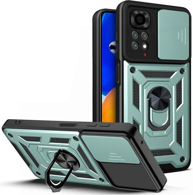 Stoßfeste Rüstung Schutzhülle mit Kameraschutz für Xiaomi und Redmi Modelle in Grün - Bild 1