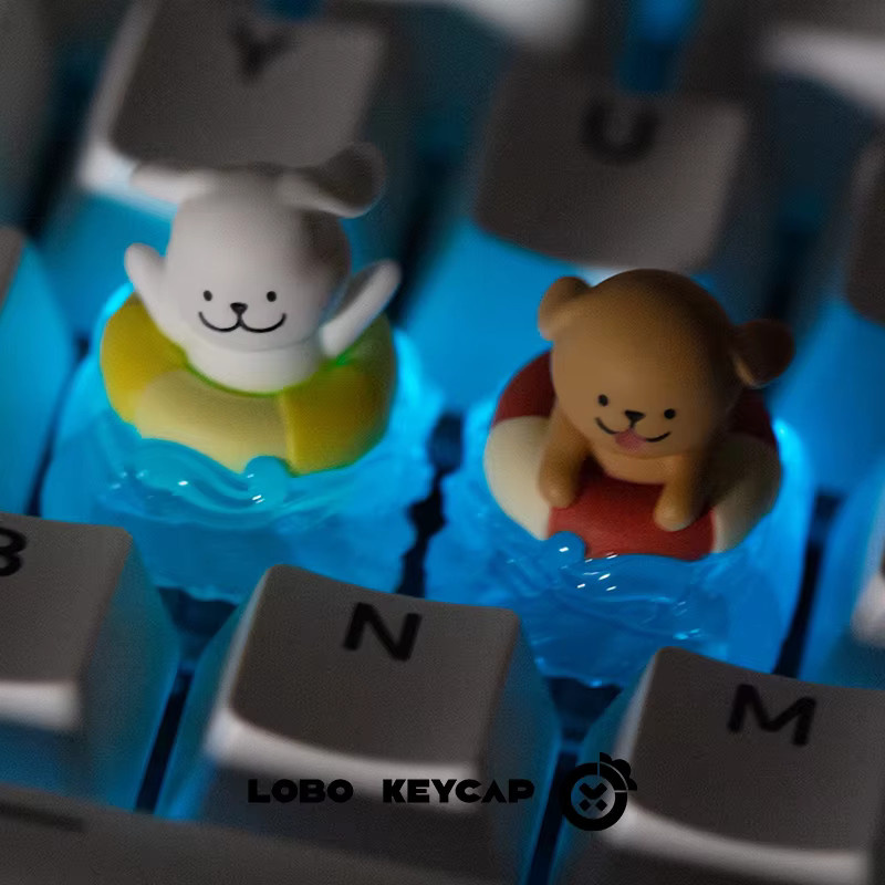LOBO KEYCAP Maltese Line Tastenkappen mit Welpen-Cartoon-Design, transparent und mehrfarbig, ESC-Ersatz für Tastaturen - Bild 2