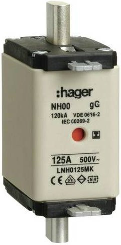 Hager NH-Sicherung LNH0125MK 125A, 3 Stück, Weiß - Bild 1