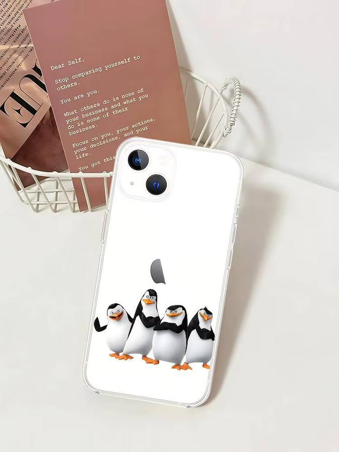 Mesuca Handyhülle mit Madagaskar-Pinguin Motiv für iPhone 17 16 15 14 13 12 11 Pro Max Plus X XR XS Max Transparent Klar - Bild 6