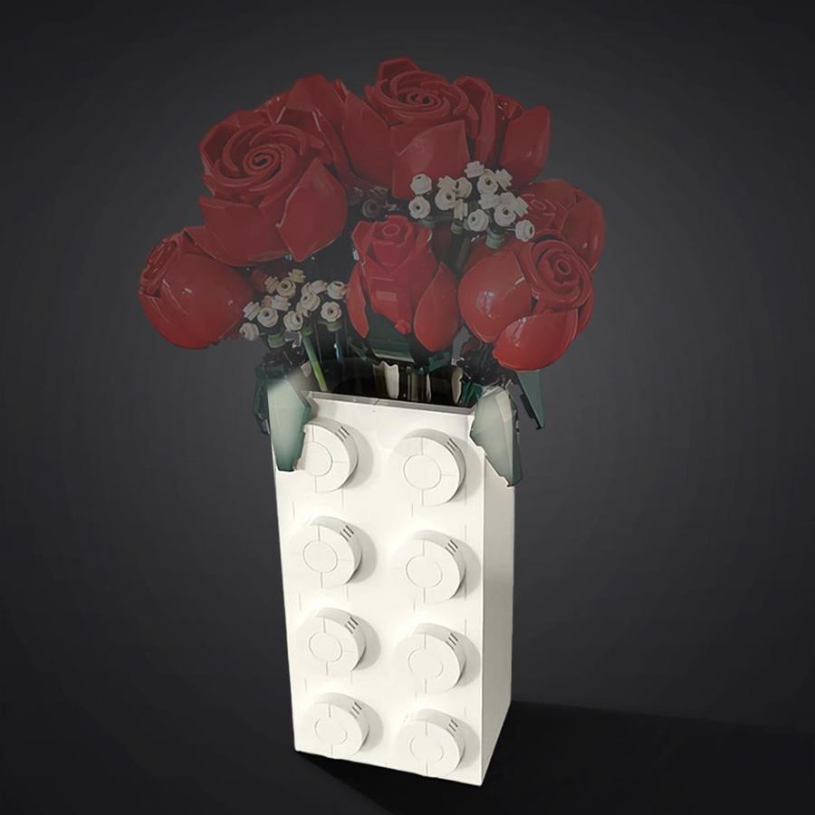 Gobricks Rosenvase Blumenstrauß Bausteine Lernspielzeug ab 14 Jahren - Bild 2
