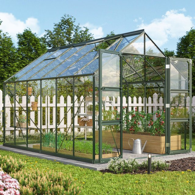 Vitavia Gewächshaus Domus 9900 in Smaragdgrün mit Einscheibensicherheitsglas und Doppelschwingtür - Bild 1