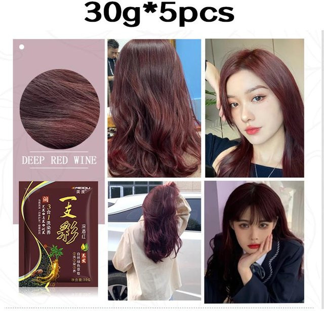 Bairimeng Hair Dye Shampoo, Ginseng Extract, Schwarz, 5 Beutel - Bild 1