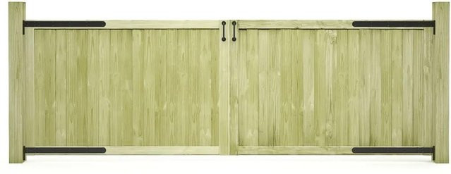 vidaXL Gartentore Set aus imprägniertem Kiefernholz, 2 Stück, Farbe: Grün, B/H: 100 x 300 cm - Bild 1