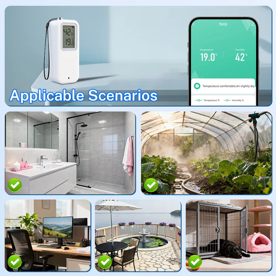 Tuya WiFi ZigBee Temperatur- und Feuchtigkeitssensor IP65 Wasserdicht in Weiß, kompatibel mit Google Home, Yandex SmartLife und Alexa - Bild 2