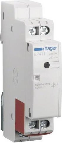 Hager Stromstoß-Schalter EP411 Hutschiene 1 Schließer 24 V/AC 24 V/DC 16A in Weiß - Bild 1