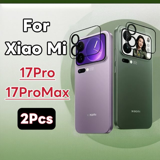 Xiaomi Kamerafolie aus gehärtetem Glas für Xiaomi 17 Pro und Xiaomi 17 Pro Max, HD-Telefonobjektivschutz, transparent, 2er-Pack - Bild 1