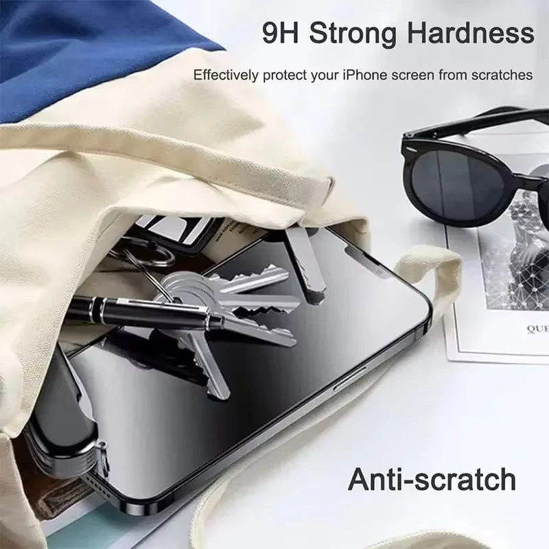 PJPK Anti-Spionage Sichtschutz-Displayschutzfolie aus Glas für iPhone 11 bis iPhone 17 Pro Max in Schwarz - Bild 5