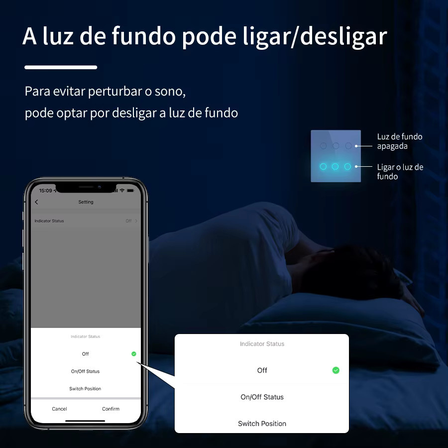GGBEE Tuya WiFi Smart Switch 4/6-fach Touch-Panel Lichtschalter in Schwarz, App- und Sprachsteuerung kompatibel mit Amazon Alexa und Google Assistant, Brasilien Standard - Bild 4