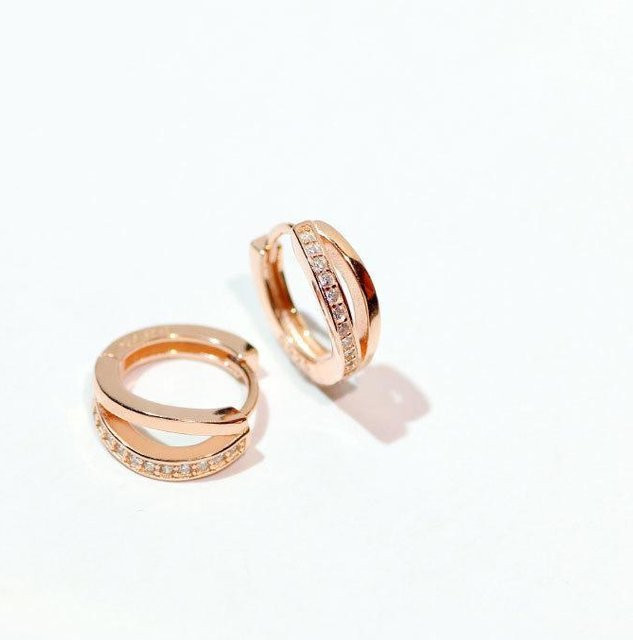 Ohrringe 925 Silber, Roségold, Diamant, Zirkonia, Damen - Bild 1