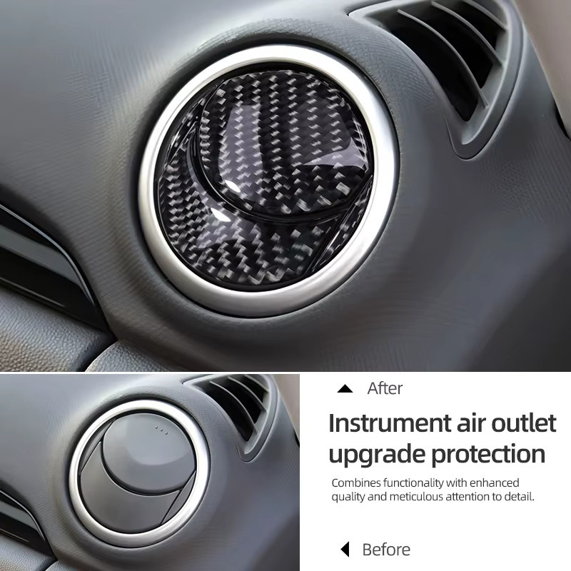 BetterHumz Carbon Faser Dashboard Abdeckung und Lüftungsdüsen Trim Set für Mazda 3 Axela 2004-2009 in Schwarz - Bild 3