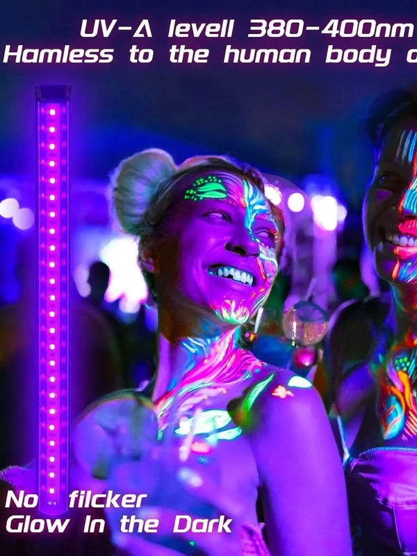 UV-Schwarzlicht-Lampenleiste mit Schalter, 385–400 nm, schwarzer Lichteffekt für Party und Deko - Bild 7