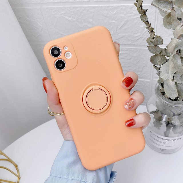 Samsung Handyhülle mit Ringhalter aus weichem TPU für Galaxy S24 Ultra S23 S22 S21 Plus A13 A52 A53 A54 in Orange - Bild 1