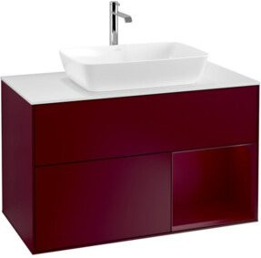V&B Waschtischunterschrank Finion 100 Wandbeleuchtung in Weiß lackiert, Breite: 100 cm, Höhe: 50,1 cm, Tiefe: 50,1 cm - Bild 1