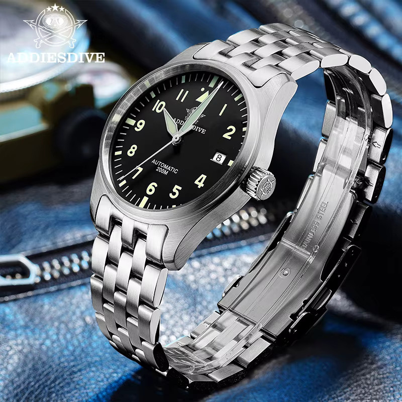 ADDIESDIVE Armbanduhr, Automatik, Edelstahl, Schwarz, Herren - Bild 4