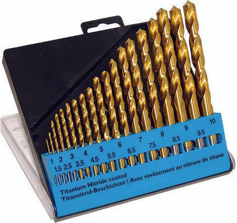 C.K. T3291 HSS Metall-Spiralbohrer-Set 19teilig TiN Gold Zylinderschaft aus Edelstahl - Bild 1