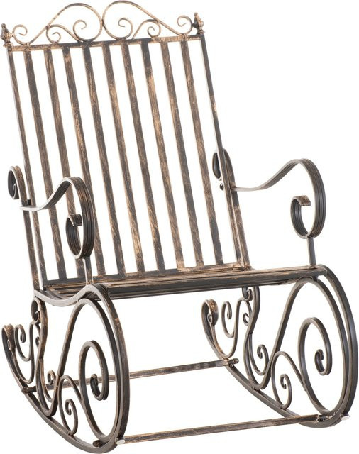 CLP Schaukelstuhl Smilla Relaxstuhl im Landhausstil mit Metallgestell und Armlehnen für den Garten - Bild 1