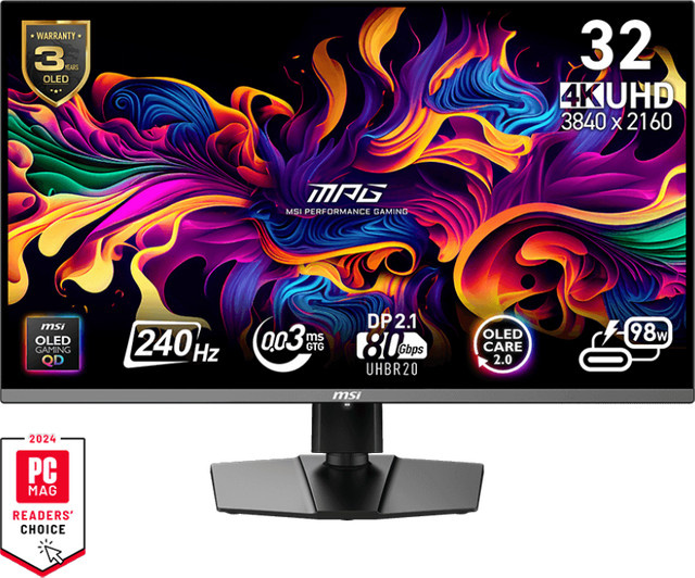 MSI MPG 322URXDE QD-OLED Gaming-Monitor, Schwarz, 32 Zoll, 4K UHD, 240 Hz - Bild 2
