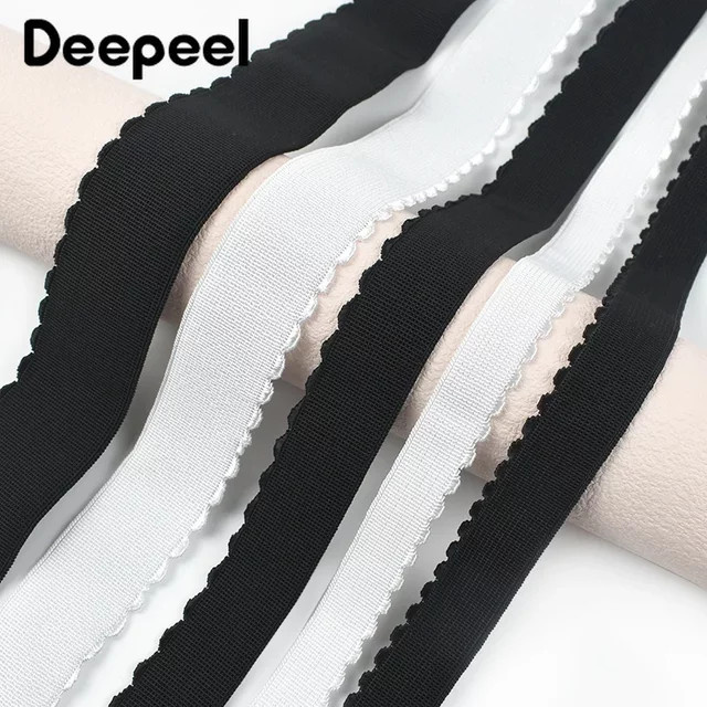 Deepeel Elastisches Gummiband in Weiß für Unterwäsche und DIY-Nähzubehör, Breite: 10-50 mm - Bild 1