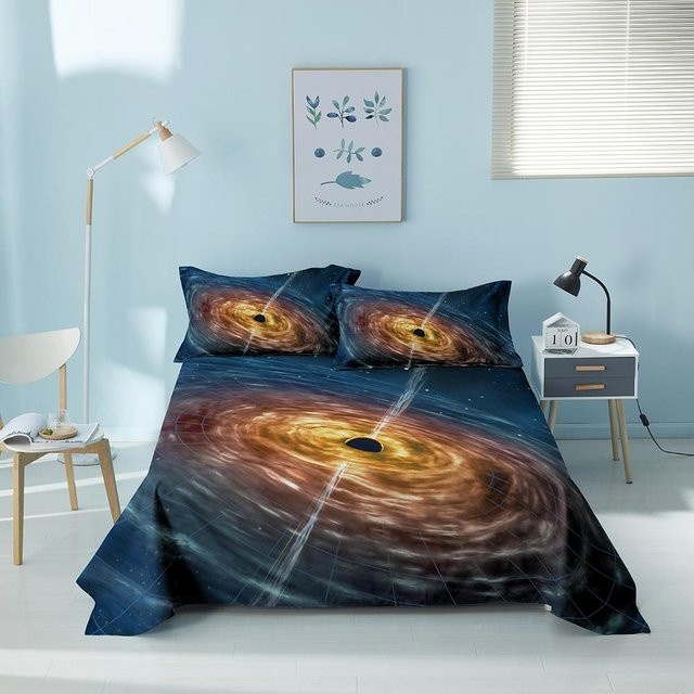 Luxus Bettwäsche-Set mit geometrischem Galaxie-Print und Kissenbezügen in Multicolor, 3-teilig, B/B: 259 x 167 cm - Bild 1
