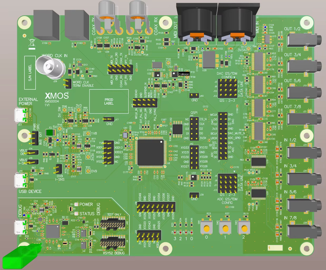 XK-AUDIO-316-MC-AB Evaluierungsboard xcore.ai Mehrkanal-Audioplatine und Leiterplatte - Bild 2