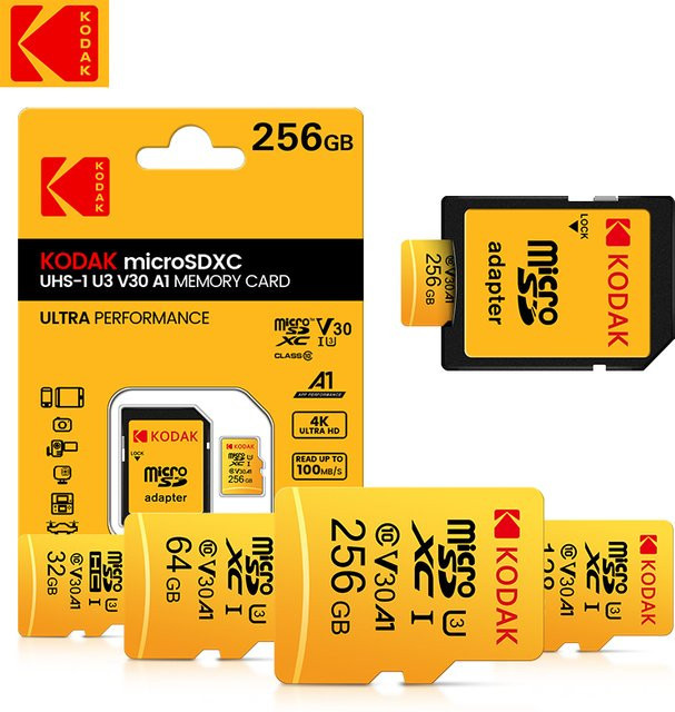 Kodak U3 Micro-SD-Karte Class 10 SDXC/SDHC Flash-Speicherkarte 32 GB in Gelb - Bild 1