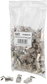 Klein Tools RJ45 Pass-Thru CAT6A STP Ethernet LAN Datenstecker, 100er Set, Gold und Silber - Bild 1