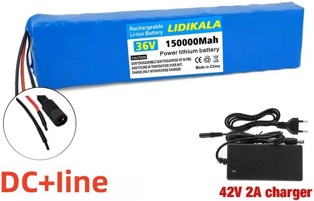 10S3P 36V 150Ah Lithium-Ionen Akku mit 1000 W Leistung und BMS für Elektrofahrzeuge in Blau - Bild 1