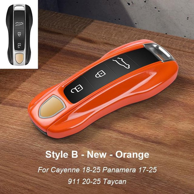 Smart Autoschlüssel Etui Abdeckung aus ABS für Porsche Panamera Macan 718 Taycan 911 Cayman Boxster 971 in Rot - Bild 1