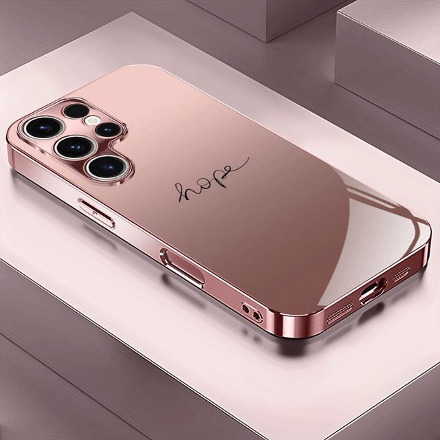 Rosa Handyhülle aus galvanisiertem Glas für Samsung Galaxy S26 S25 S24 S23 S22 S21 Ultra in Roségold - Bild 1
