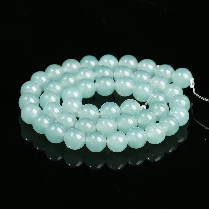 Braun Hetian Jade Chalcedon Runde Perle, Lose Spacer Stein - Bild 2