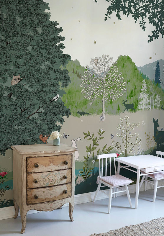 Isidore Leroy Wandtattoo Mural Coucou Hibou in Mehrfarbig - Bild 4