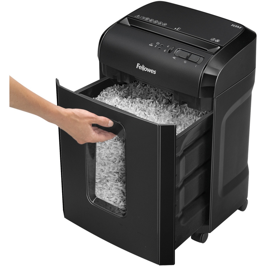 Fellowes Powershred 10M Aktenvernichter in Schwarz mit Partikelschnitt 2 x 12 mm (P-5) - Bild 3