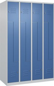 C+P Z-Spind Classic PLUS Spind mit 8 Fächern, grau und blau, mit Zylinderschloss, H x B x T: 185 x 120 x 50 cm - Bild 1
