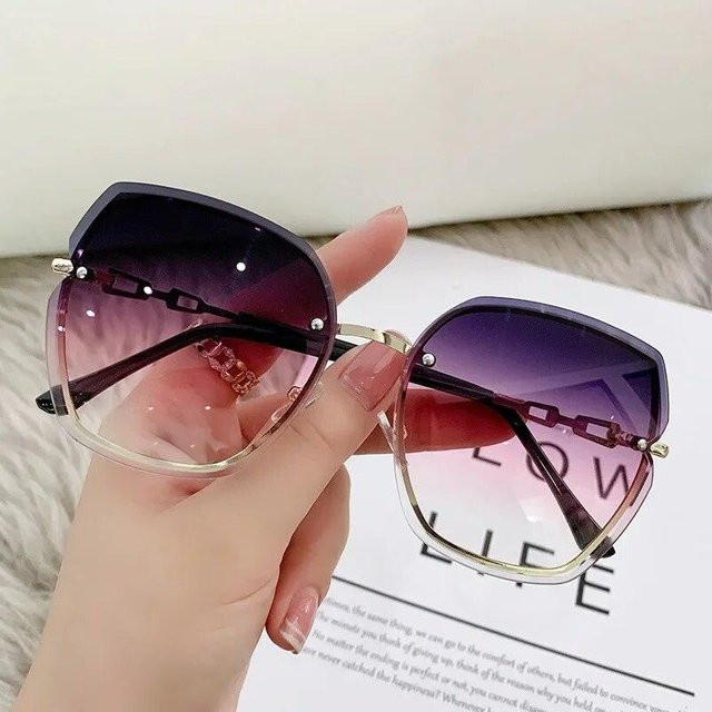 BEYIII Sonnenbrille, randlos, rechteckig, Kunststoff, lila, Damen - Bild 1