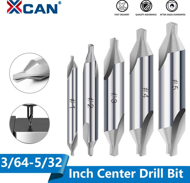 XCAN HSS-Zentrierbohrer Set mit 60-Grad-Senker in Silber für Metallbohrarbeiten - Bild 1