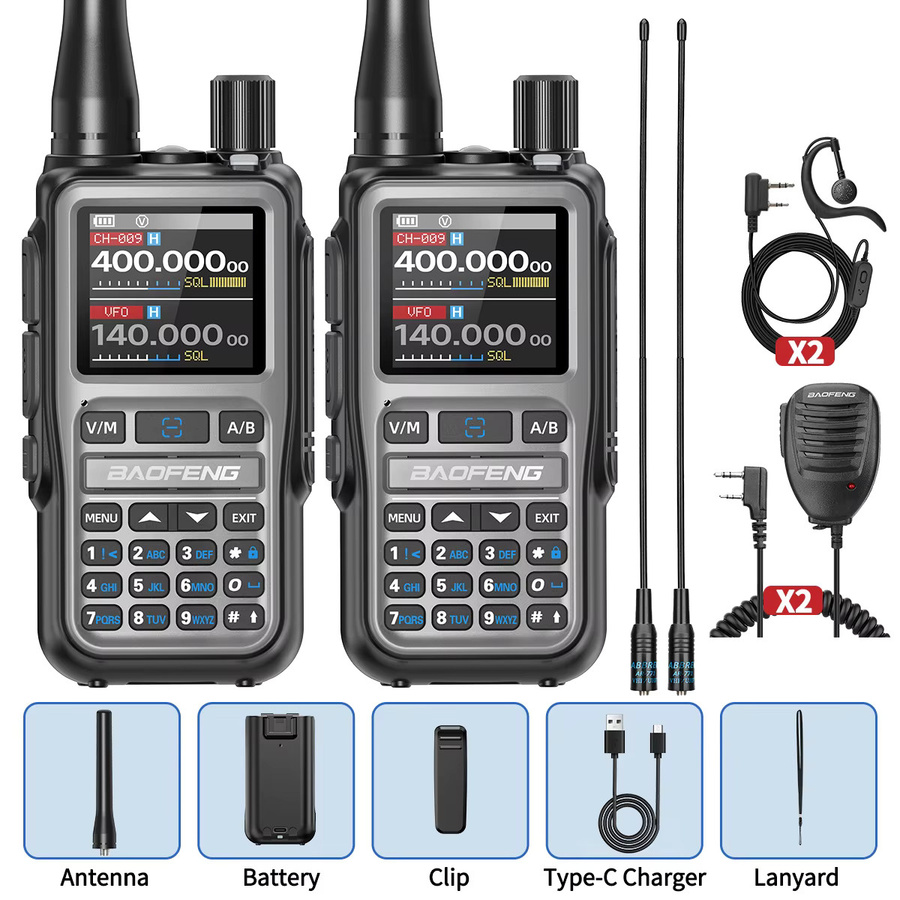 BAOFENG UV-5R Mini Walkie Talkie mit Bluetooth, Multi-Band Funkgerät in Schwarz - Bild 7