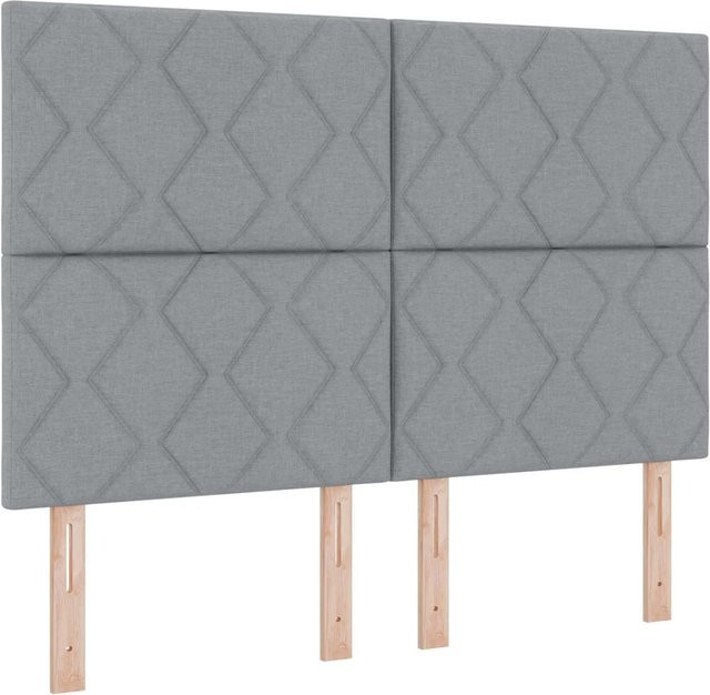 vidaXL Kopfteil mit integrierter Beleuchtung in Hellgrau, gepolstertes Stoffpaneel für dein Schlafzimmer, Breite: 160 cm, Höhe: 128 cm - Bild 1