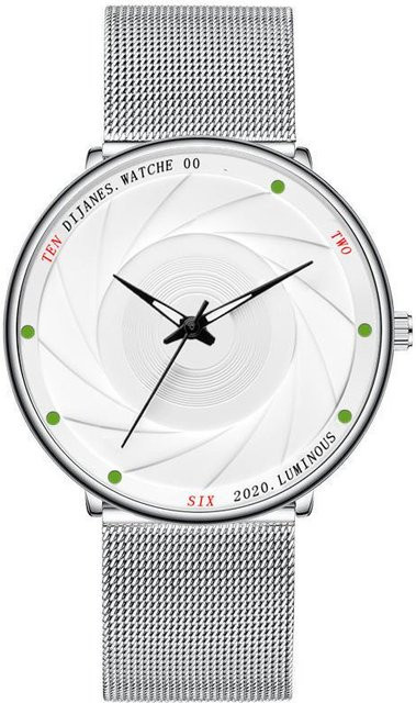 Armbanduhr Quarz, Edelstahl, Silber, Weiß, 40 mm, Herren - Bild 1