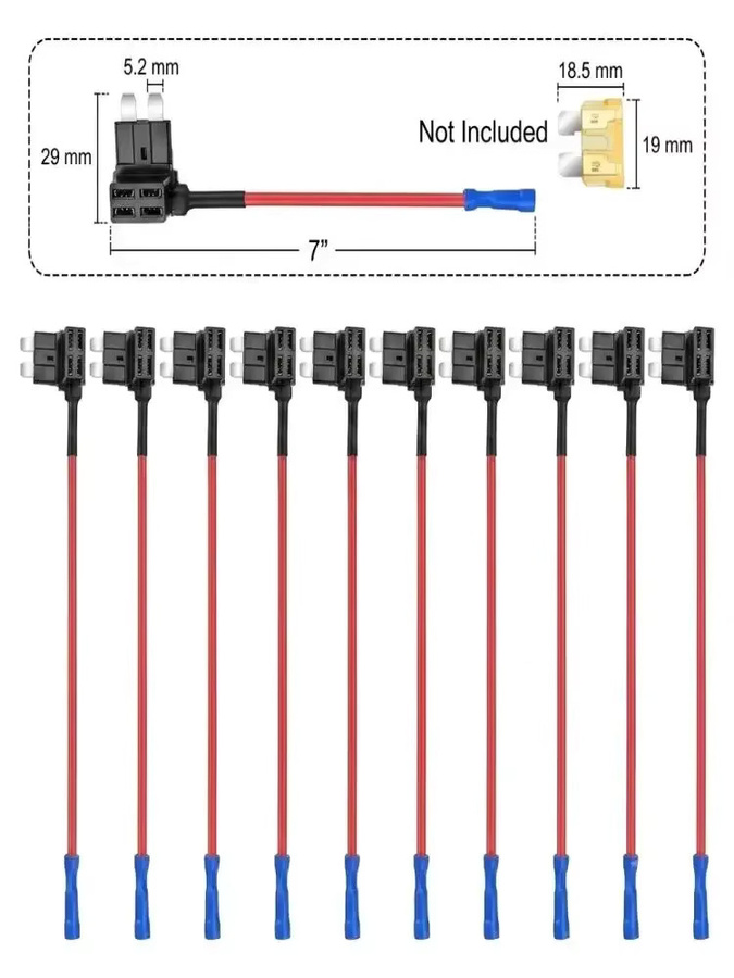 10 Stück kebidumei Add-a-Circuit TAP-Adapter für Auto-Sicherungshalter in Schwarz, passend für Mikro-, Mini-, Standard- und ATM-Flachsicherungen für Autos und Vans - Bild 3