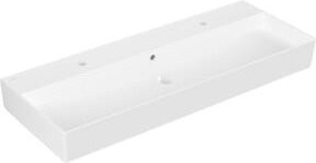 Villeroy & Boch Waschtisch Memento 2.0 aus Keramik in Weiß mit 2 Hahnlöchern und Überlauf, B/T: 120 x 47 cm - Bild 1