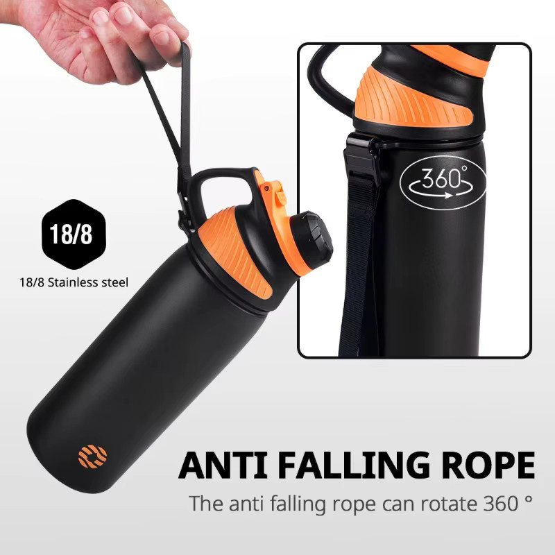 Fjbottle Thermosbecher aus Edelstahl mit magnetischem Deckel und doppelwandiger Isolierung, auslaufsicher, 1000 ml, Pink/Black - Bild 4